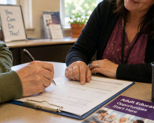 filling out signup form